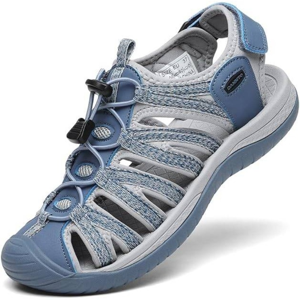 Dannto Women's US 6 Blue Closed Toe Hiking Sandals Walking Water Shoes Comfor